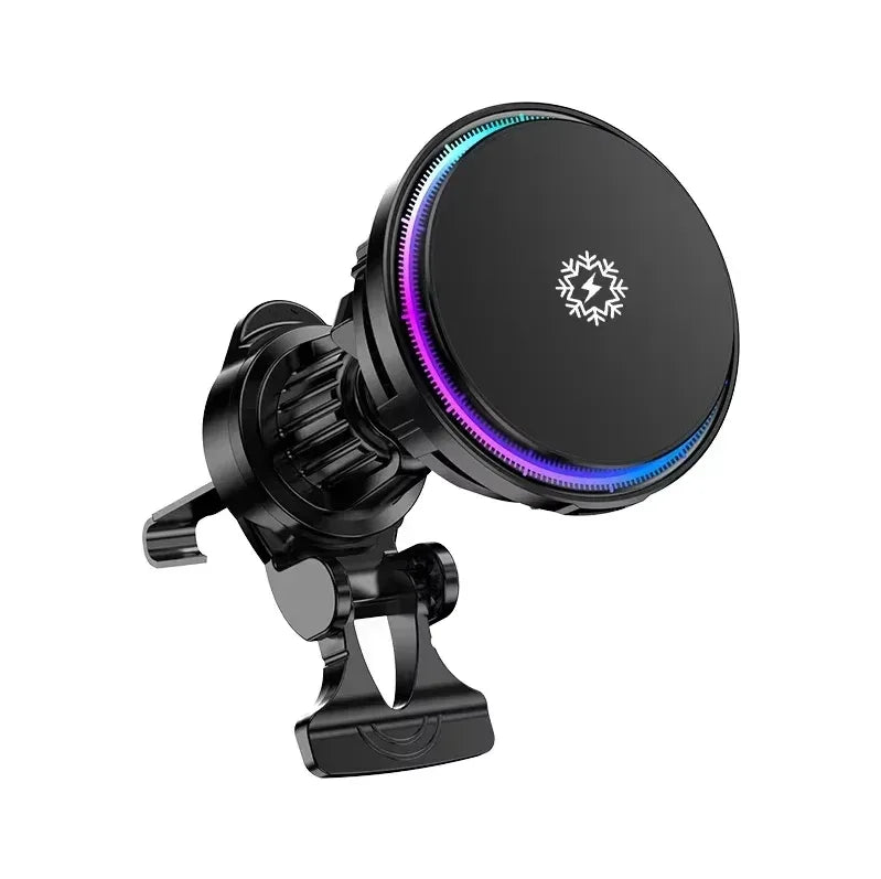 Ice Cooling Magnetic Wireless Car Charger Fast Charging Station for iPhone15 14 13 12 Pro Max 15W Magnet Car Phone Holder Stand - Urbizia