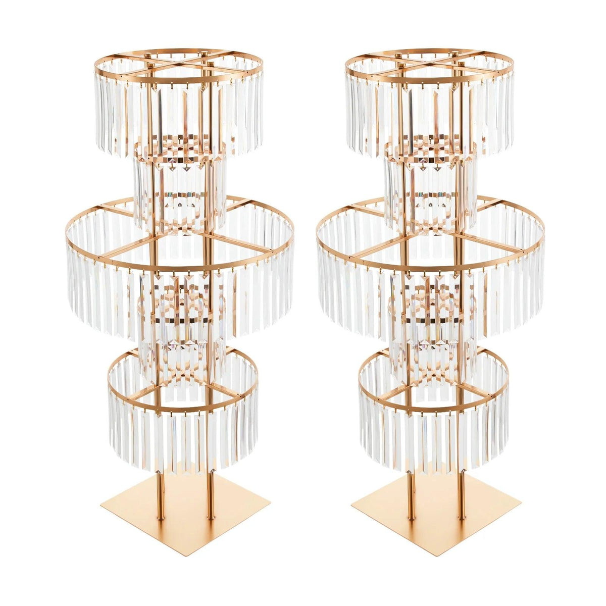 1/2Pcs 5-Tier Gold Acrylic Wedding Flower Stand 110cm Crystal Style Floor Standing Centerpiece for Wedding Party Event Decorate