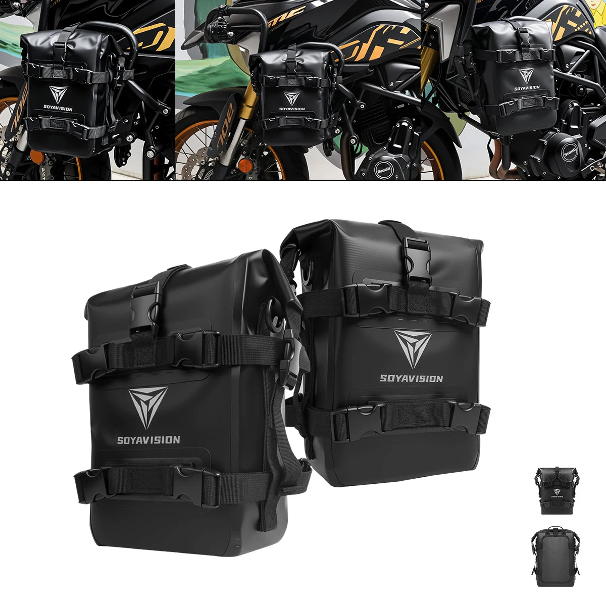 Motorcycle Bumpers Bag Waterproof Motorcycle Side Frame Bag Outdoor Bag Crash Bar Bag Universal Riding Tools Storage