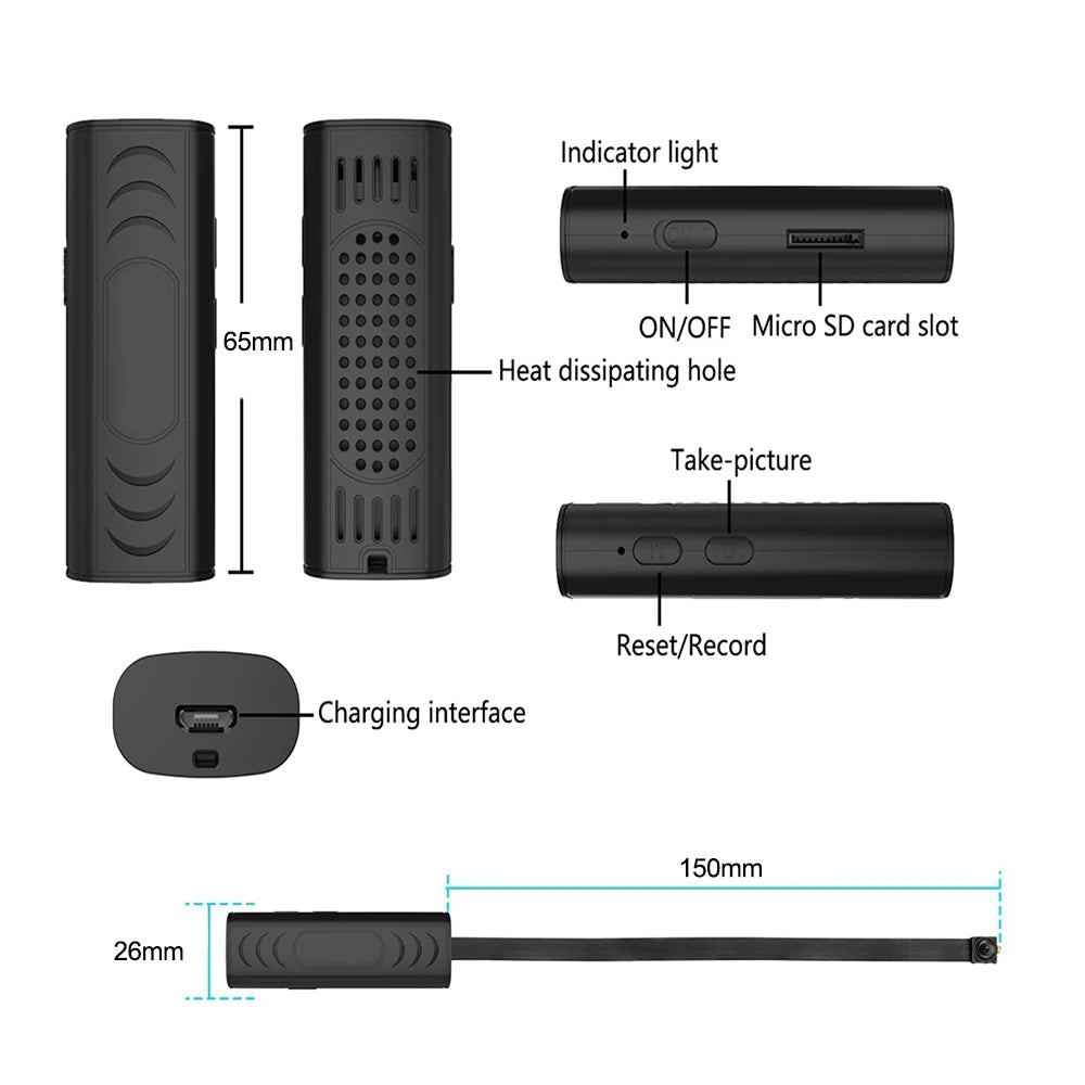 HUOMOI V1 Mini WiFi DIY Camera – 1080P, 120° Wide Angle, Motion Detection