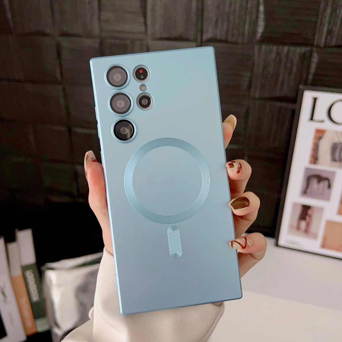 Luxury Magnetic Wireless Charging Soft Silicone Case – Samsung Galaxy S23–S26 Ultra Plus, Matte Cover