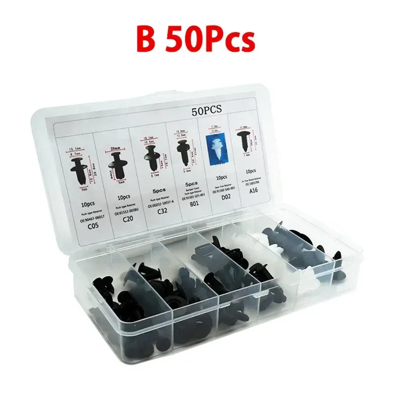 Auto Fastener Clip Mixed Car Body Push Retainer Pin Rivet Bumper Door Trim Panel Fastener Kit Car Clips Box or Bag packaging - Urbizia