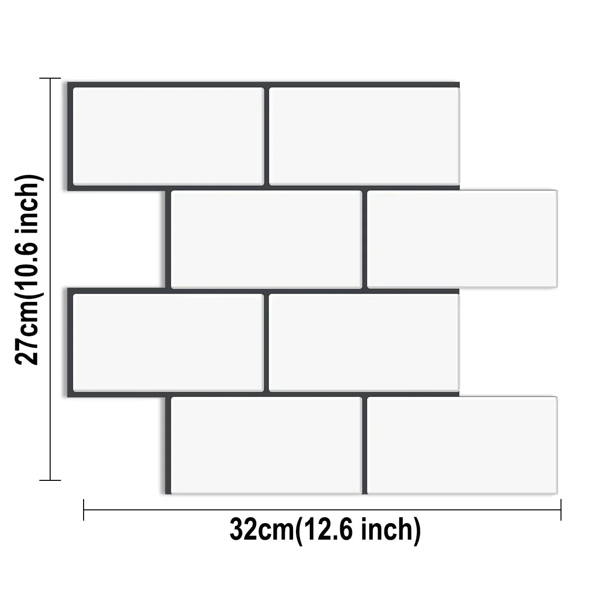 10 Sheets Big Tiles Peel and Stick Wall Stickers Brick Vinyl Wallpaper Waterproof Kitchen Bathroom Backsplash Home Decor - Urbizia