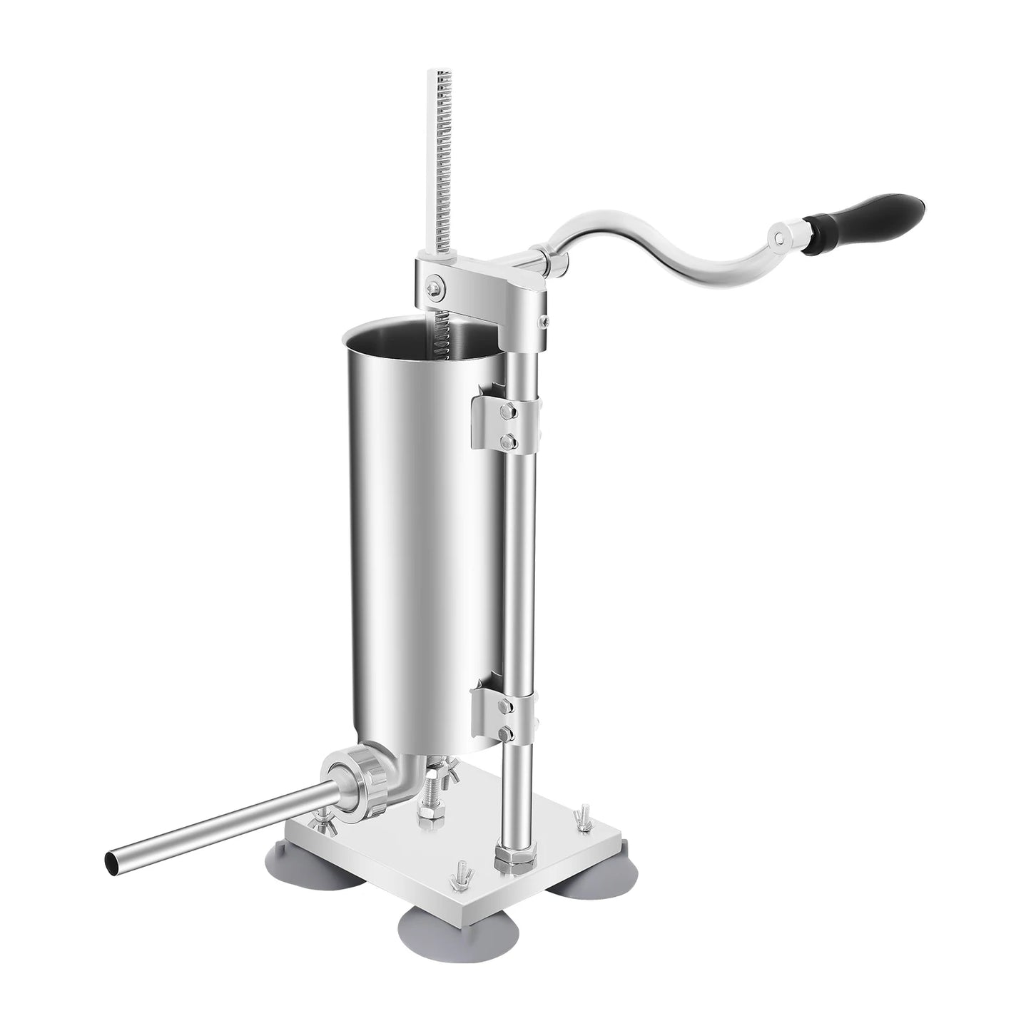 3L Vertical Manual Sausage Stuffer Machine Stainless Steel Sausage Maker with 4 Steel Tubes&7 PE Tubes Sausage Meat Filling Tool