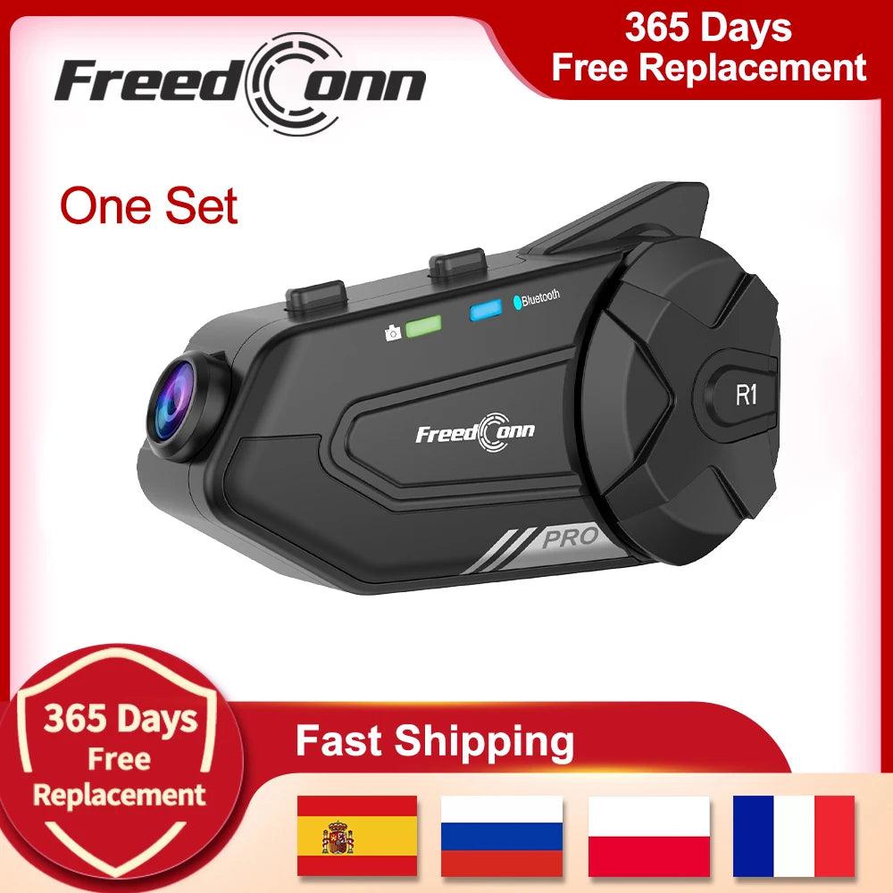 FreedConn R1 Pro Helmet Intercom & 1080P Camera