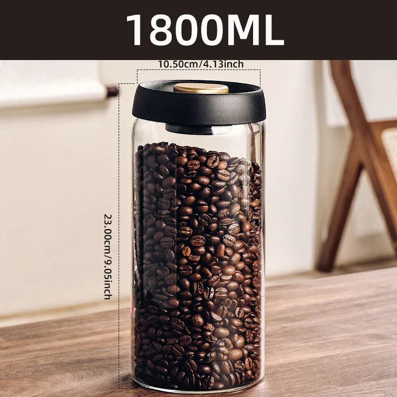 Airtight Glass Storage Jar for Coffee, Tea & Food