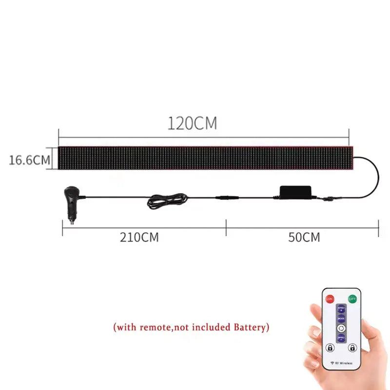Truck Car Devil Eye LED Pixel Panel Light Remote Control Soft Foldable Lighting Scrolling For Board Windshield 12V 24V