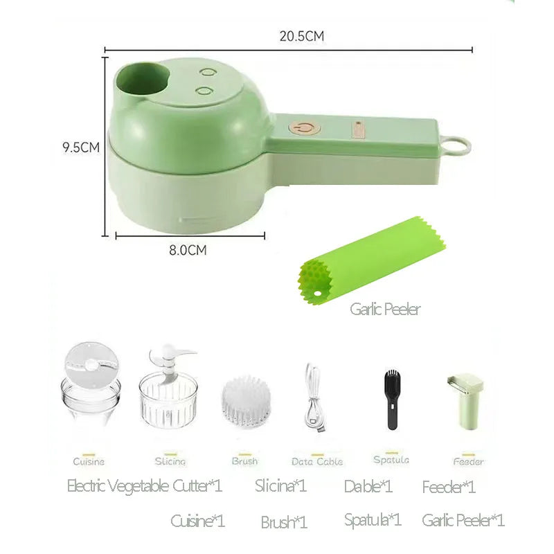 Vegetable Cutter 4 in 1 Handheld Electric Wireless Chopper & Slicer