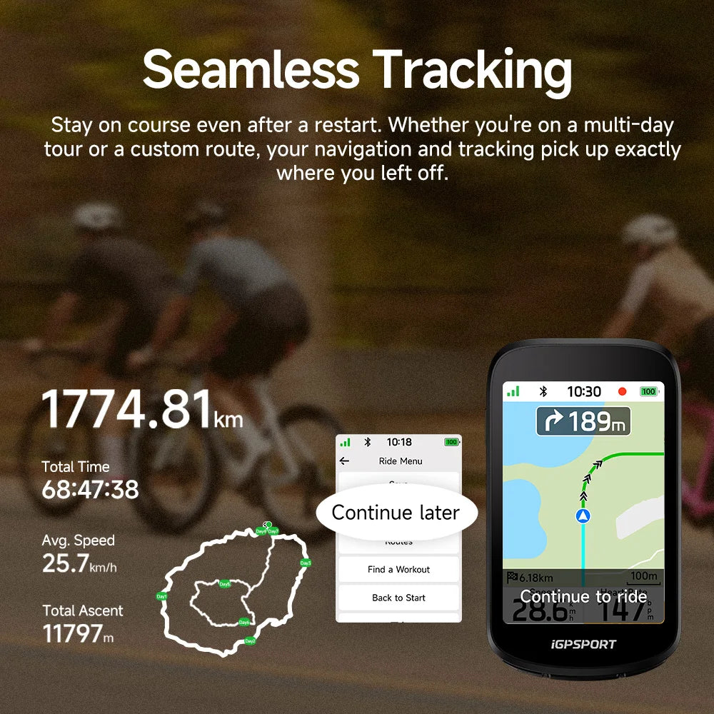 iGPSPORT BSC500 Touchscreen Bike Computer GPS Cycling Global Map Navigation Wireless Cycling Computer with Digital Bike Bell