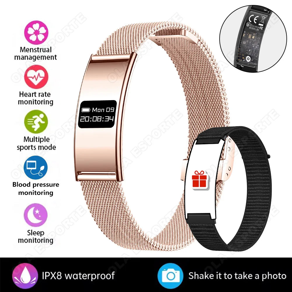 2026 New Smart Bracelet Ultra-thin Heart Rate Blood Oxygen Sleep Monitor IPX8 Waterproof Smart Watch Sports Women Men Smart Band