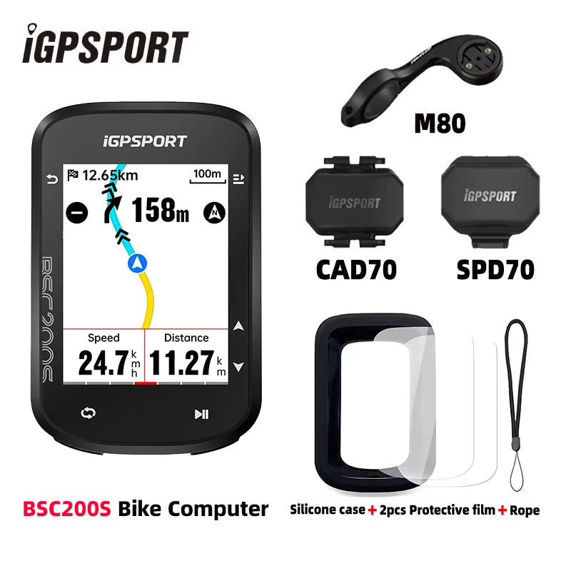 iGPSPORT BSC200S GPS Bike Computer 2.4" Colorful Screen Wireless Bicycle Speedometer Cycling Odometer Bluetooth ANT+