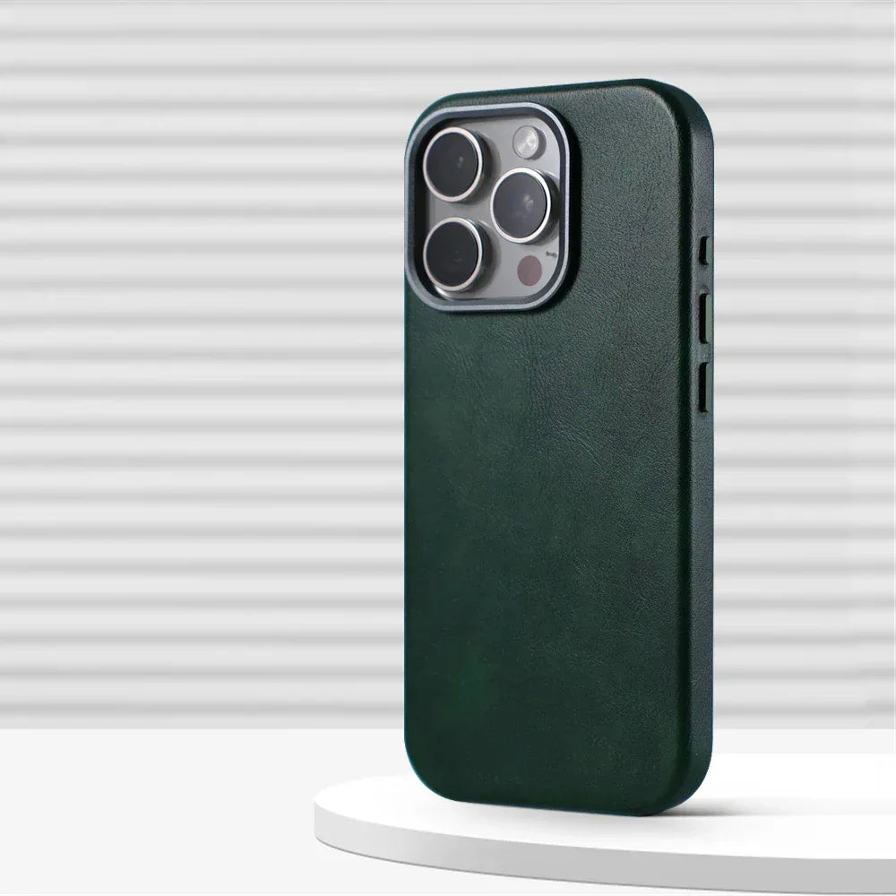 Luxury Retro Leather MagSafe Magnetic iPhone Case