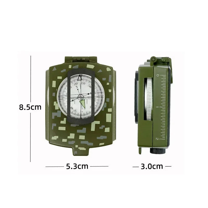 Tactical Survival Compass High Precision Professional Metal Sight Compass Luminous for Outdoor Hiking Climbing Exploring Geology - Urbizia