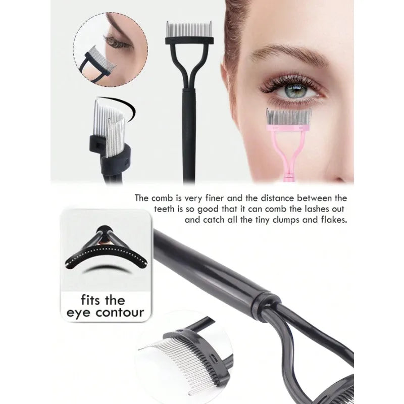 Ergonomic Eyelash Comb Separator – Curved Styling Tool
