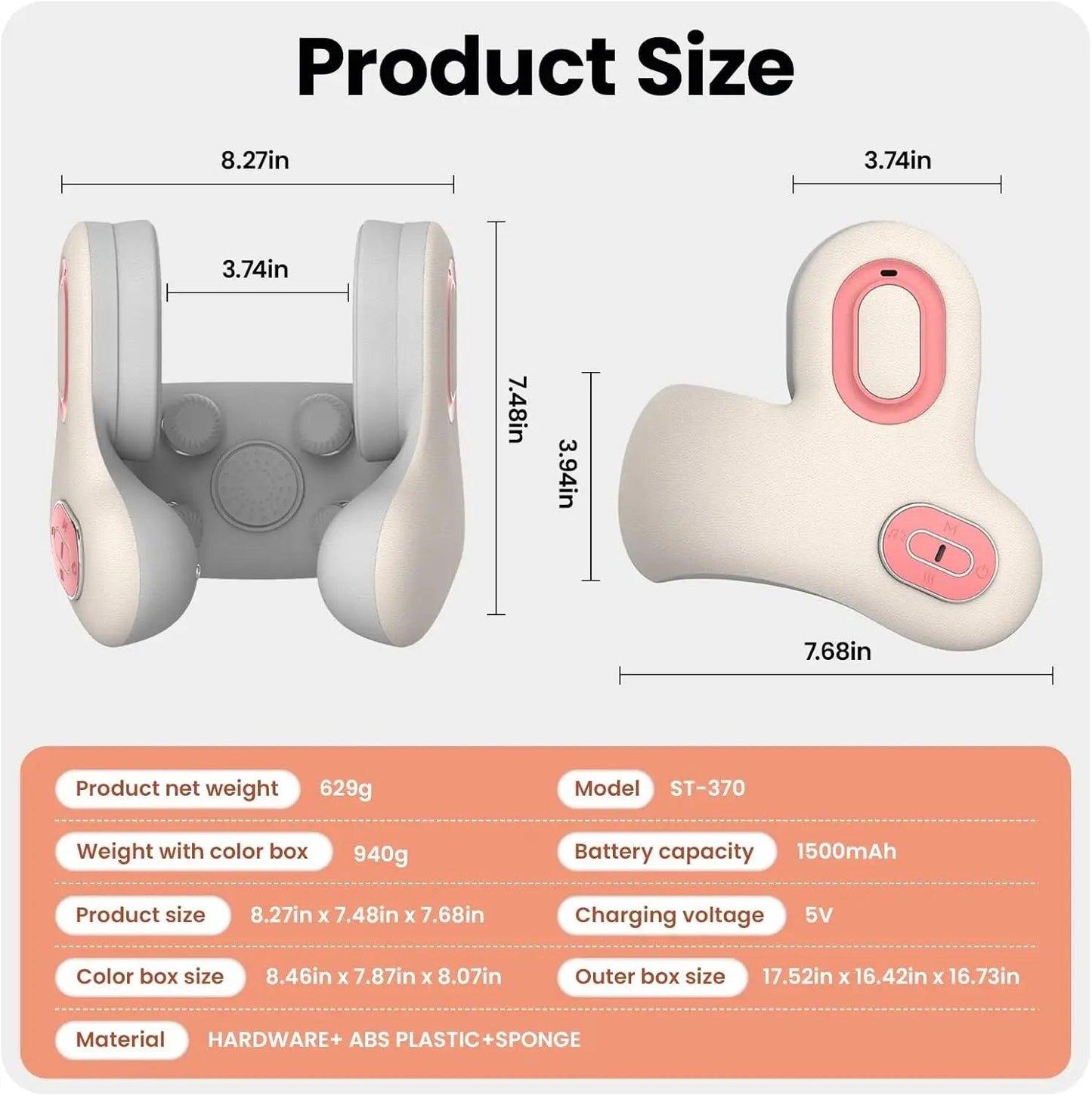 3in1 Neck Pillow for Travel, Bluetooth Noise-Canceling Headset with Neck Massager and Heat, U-Shape Memory Foam Airplane Pillows