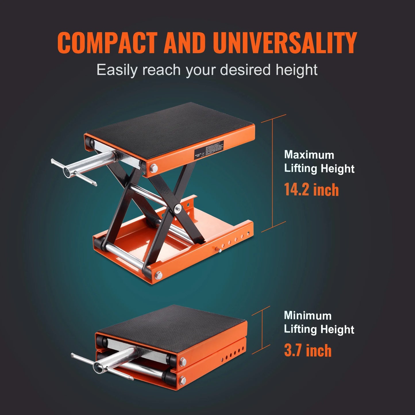 SucceBuy 1100 LBS Motorcycle Lift Motorcycle Scissor Lift Jack with Wide Deck & Safety Pin Steel Scissor Jack Fit for Motorcycle