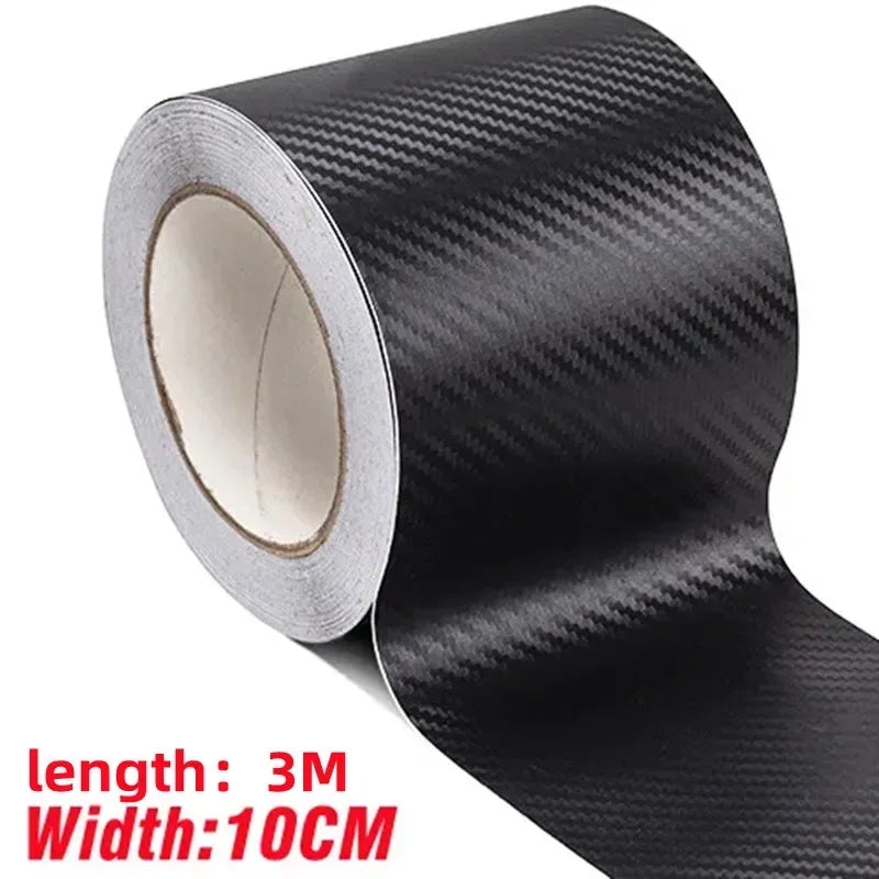 3D Nano Carbon Fiber Car Bumper Door Guard Protection Film 3m Car Door Sill Protector Sticker Black Waterproof Anti Scratch Tape - Urbizia