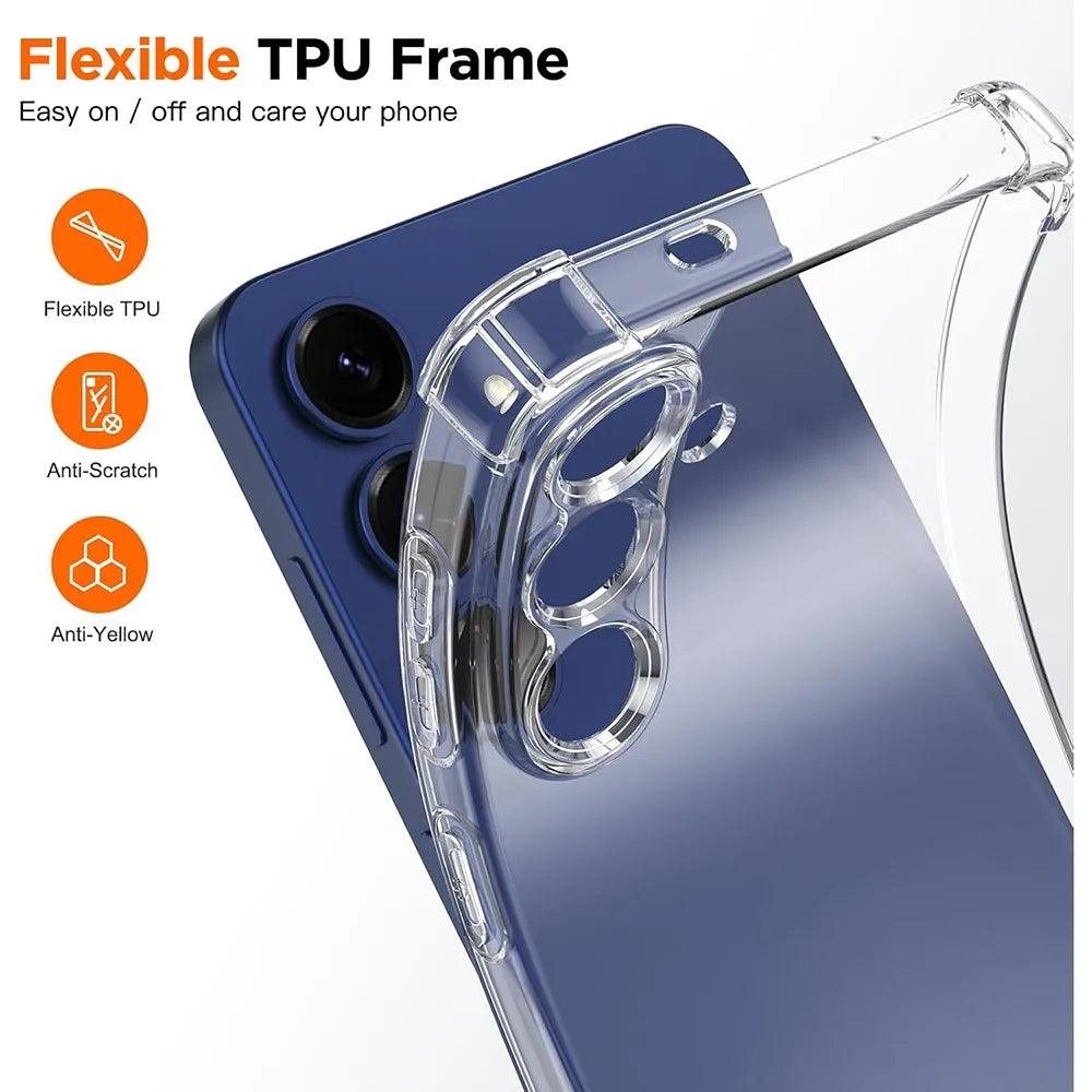 Shockproof Silicone Case For Samsung Galaxy S26 S25 S24 S23 S21 FE S22 Ultra Plus 5G Clear Ultra Thin Soft Cover S25 Edge Shell