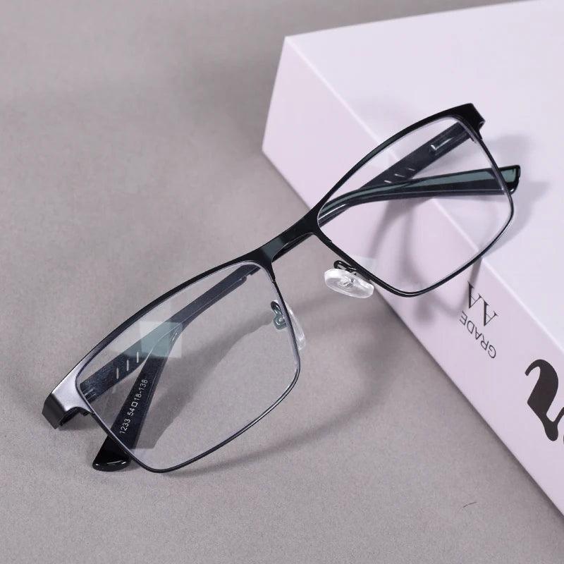 Anti Blue Light Reading Glasses Men High Quality Full-frame Diopter Glasses Business Male Presbyopic Eyeglasses +100+200