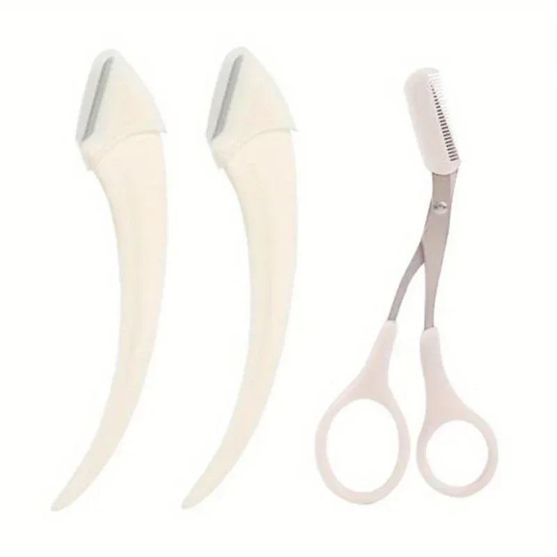 Eyebrow Trimmer Set – Razor, Scissors & Comb - Urbizia