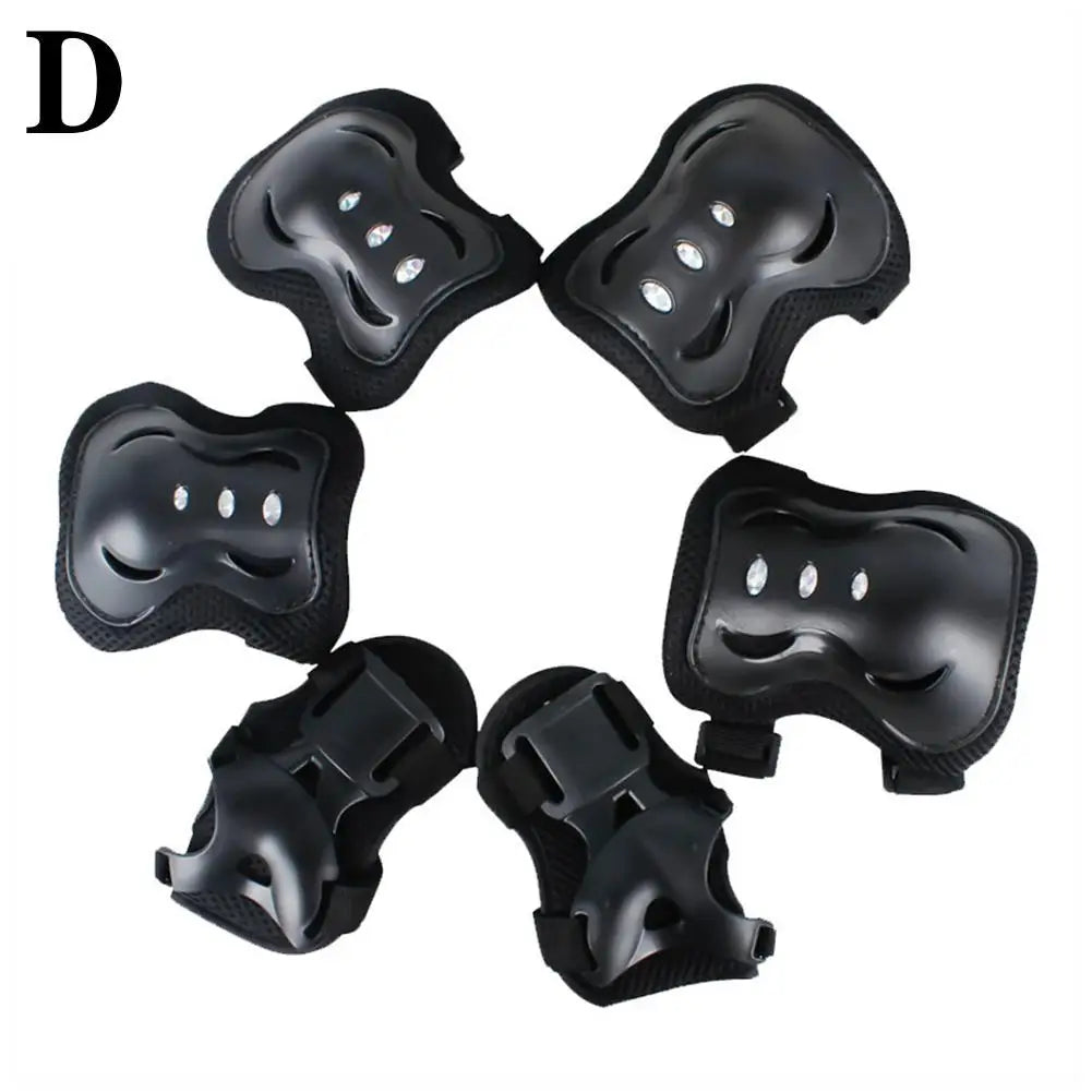 6PCS Kids Protective Gear Set for 3-15 Years, Knee Elbow Pads & Wrist Guards for Skateboard Cycling Skating Scooter