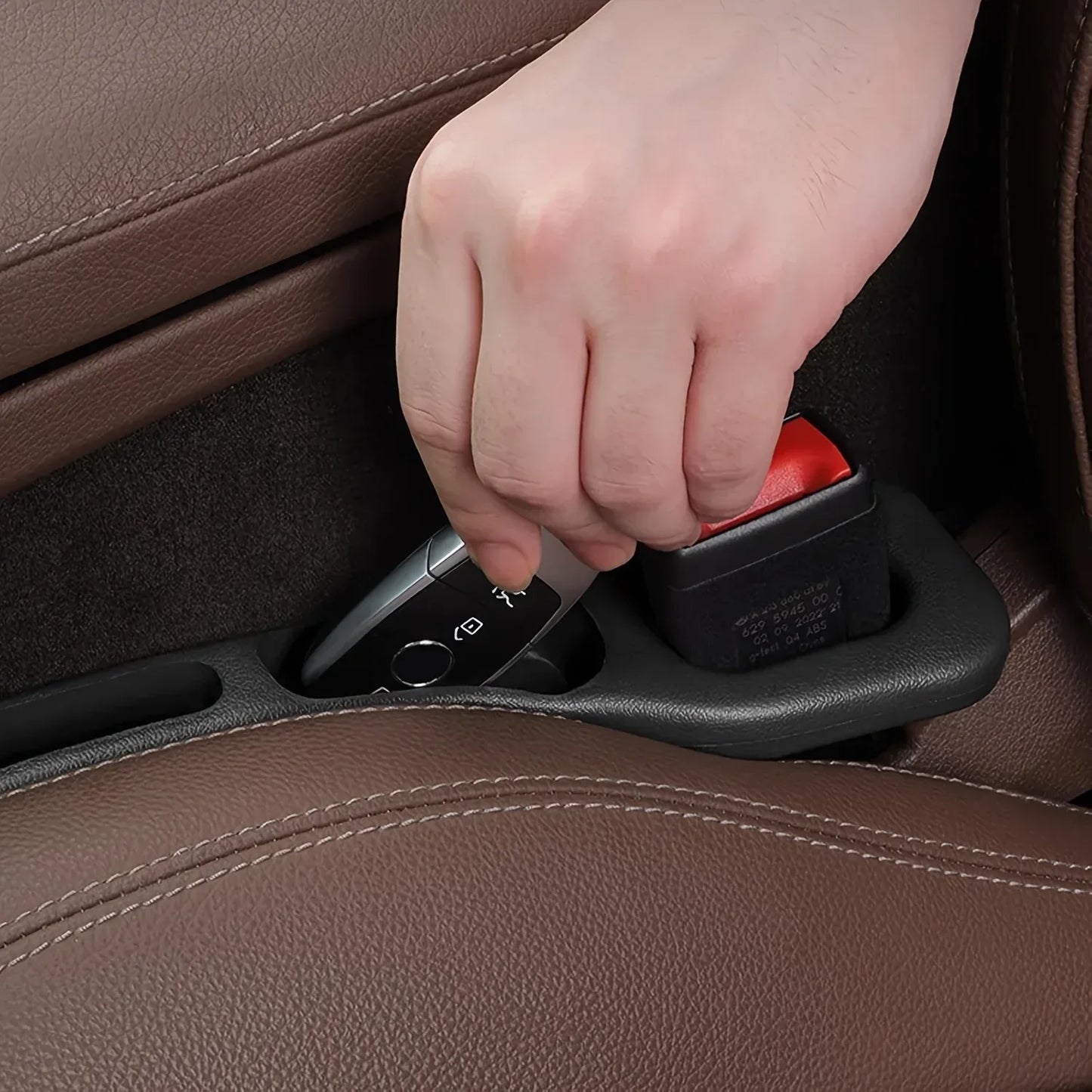 2pc Car Seat Gap Filler Organizer Pu Waterproof Car Seat Gap Plug Strip with 2 Grooves Seat Gap Storage Auto Interior Accessorie - Urbizia