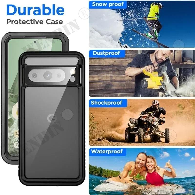 IP68 Luxury Waterproof Case Google Pixel 10 9 8 7 Pro XL 7A Snow Dust Shock Proof 360° Underwater IP68 Certified Cover