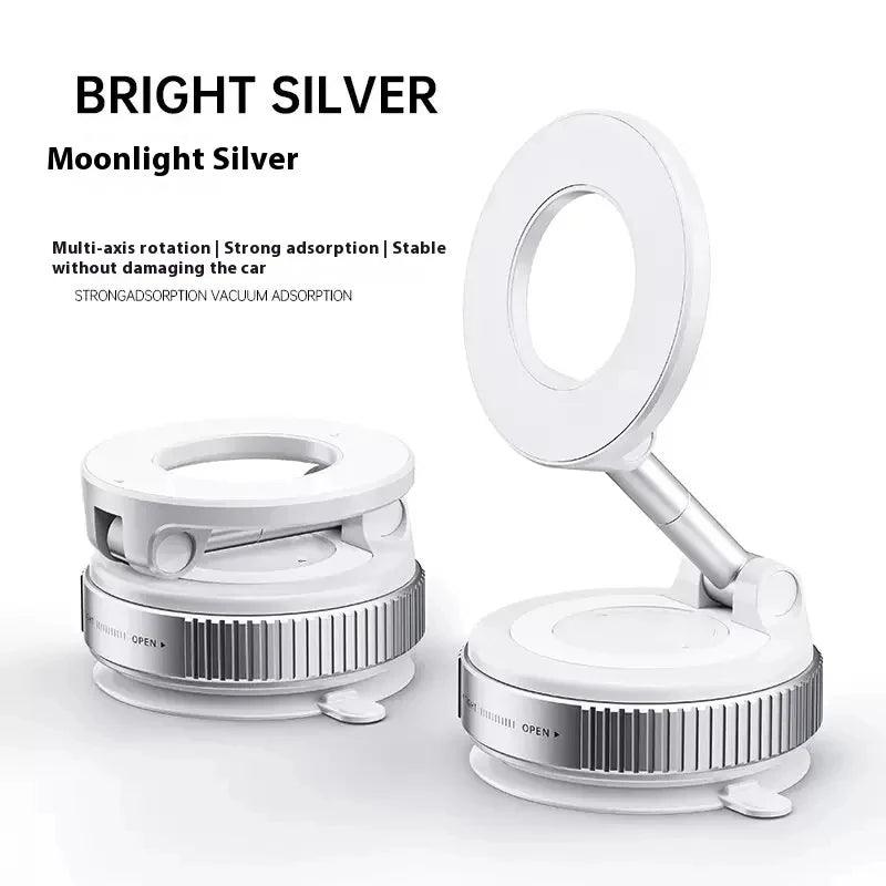 Strong Magnetic Car Phone Holder Foldable Design 360° Adjustable Vacuum Mount for Car/Desk/Bathroom/Universal Use