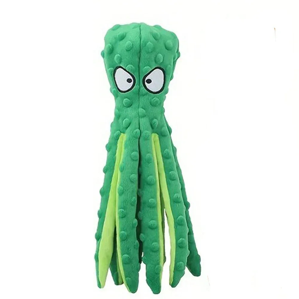 Dog Squeaky Toys Octopus - No Stuffing Crinkle Plush Dog Toys for Puppy Teething, Durable Interactive Dog Chew Toys for Small, M - Urbizia