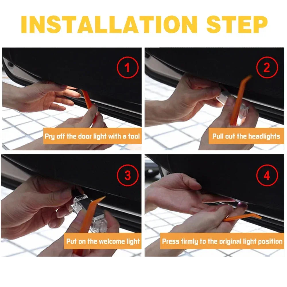 LED Car Door Projector Ghost Shadow Welcome Light Accessories For AUDI A1 A3 8P 8L 8Y A4 A5 A6 A7 A8 Q3 8U Q5 Q7 Q8 TT Sportback - Urbizia