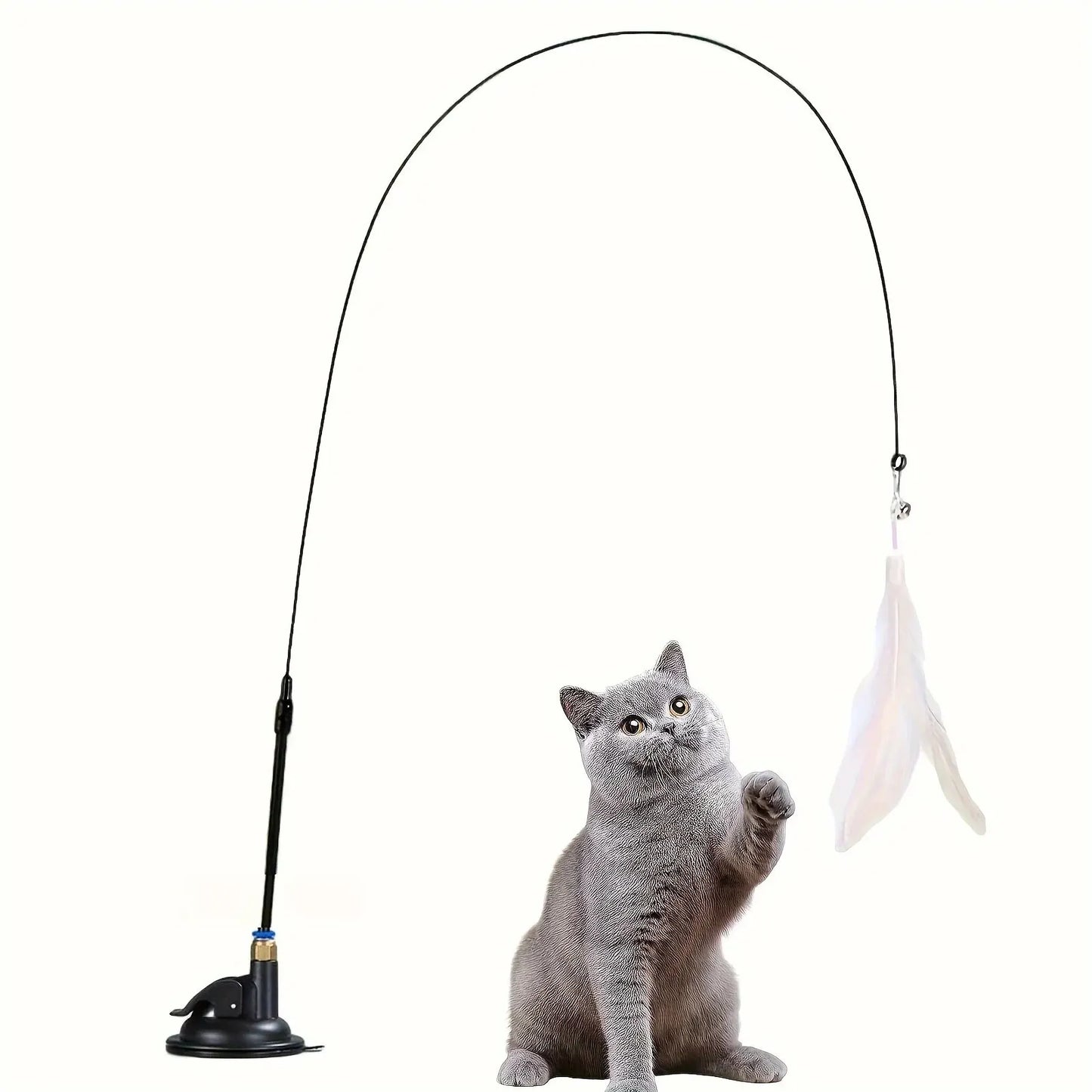 Cat Teaser Wand with Suction Cup