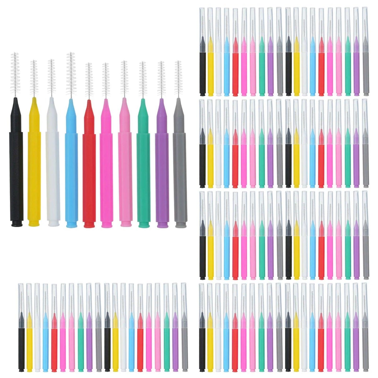 100pcs Interdental Brushes Dental Floss Toothpick Orthodontic Braces Brush Tooth Cleaning Tool Oral Care Tooth Cleaning Tool