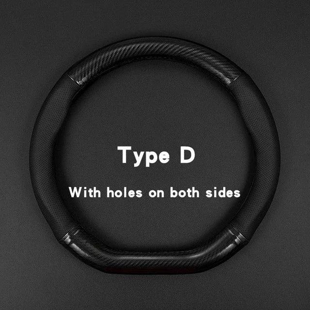 Universal Car Steering Wheel Cover Carbon Fiber Leather Three-dimensional Anti Slip, Timple And Fashionable Car Accessories - Urbizia