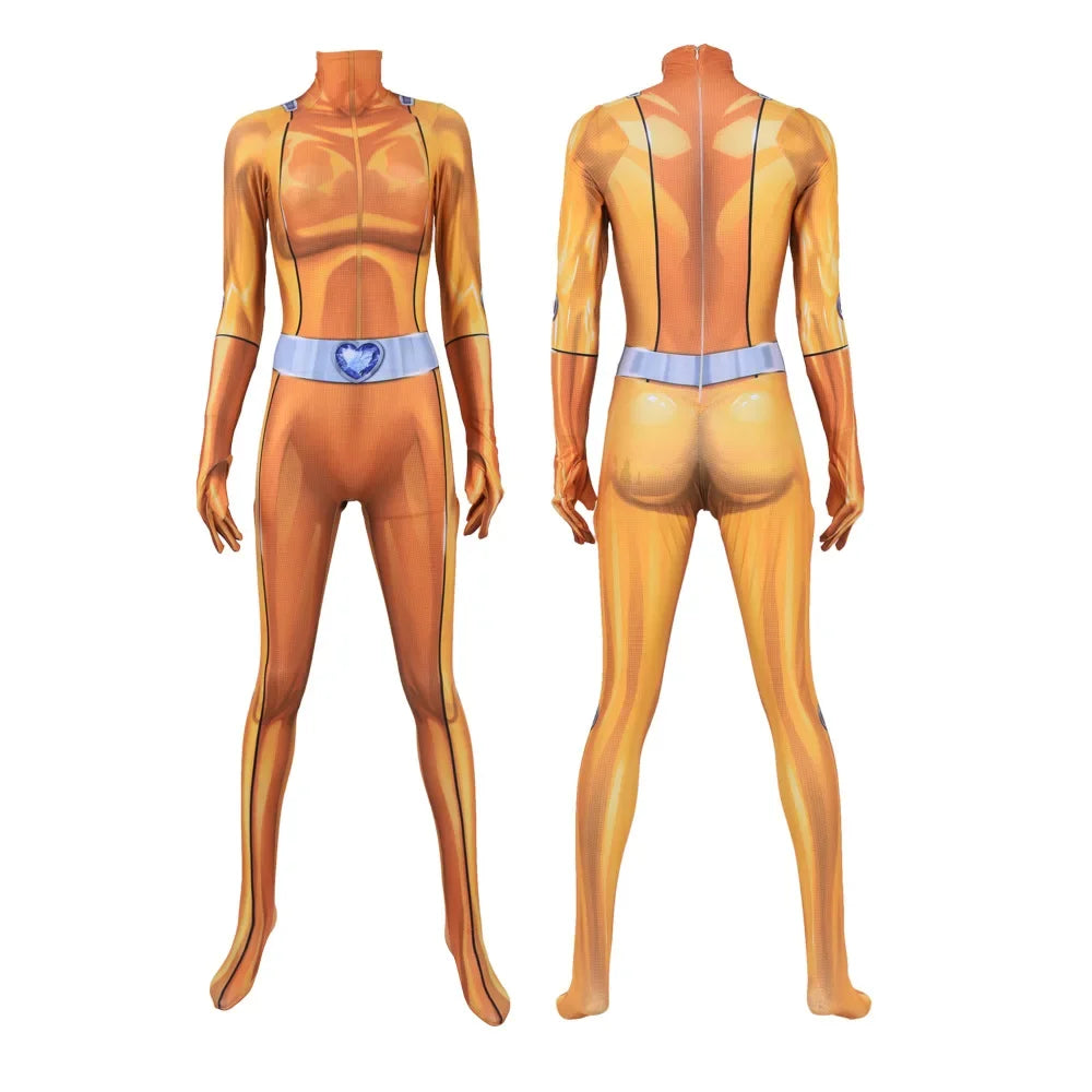 Totally Spies Cosplay Bodysuit – Clover, Samantha & Alex Halloween Jumpsuits for Adults & Kids