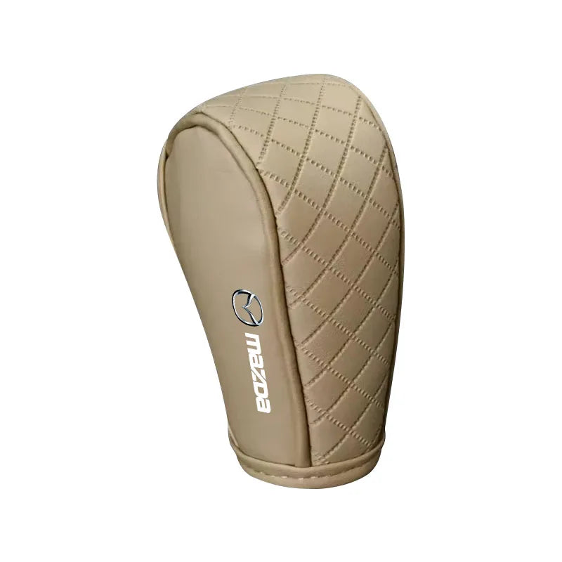 Car Shift Handle Cover Leather Non-Slip Wear-resistant Shift Knob Decor Protective For Mazda 3 CX3 CX4 CX5 CX7 CX8 CX9 CX30 RX7