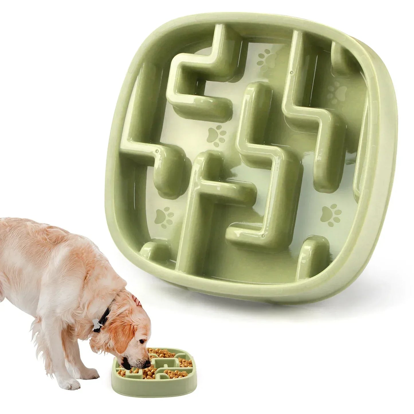 Pet Dog Slow Feeder Bowl Fun Non Slip And Anti-Gulping - Urbizia