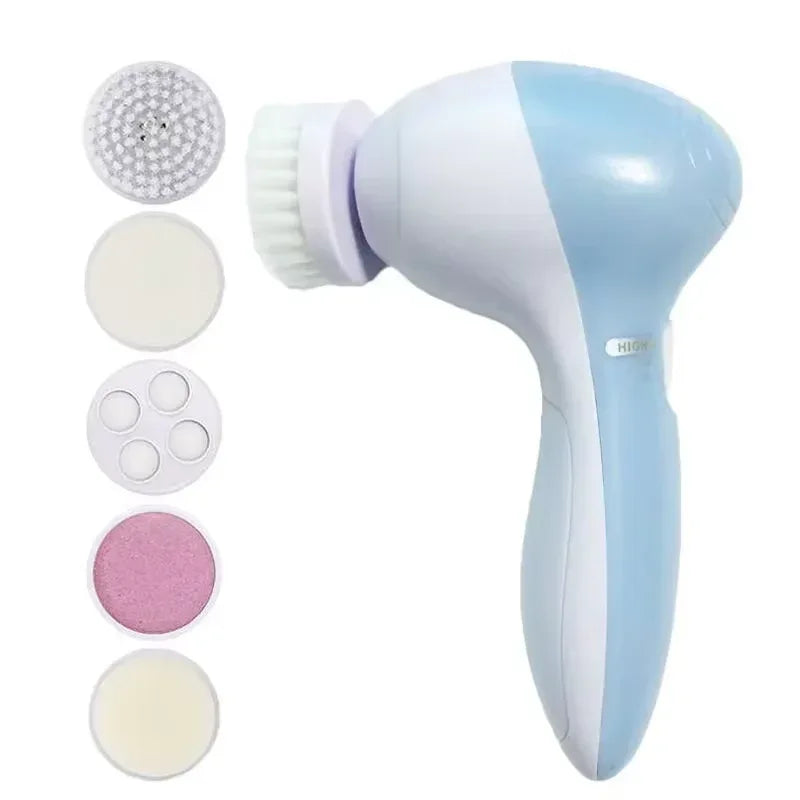5-in-1 Electric Facial Cleansing Brush – Deep Clean & Blackhead Remover - Urbizia