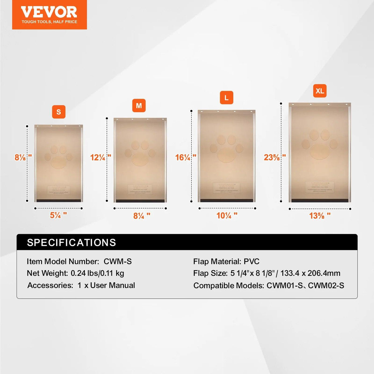 SucceBuy Pet Door Replacement Flap Compatible Flap Pet Doors Magnetic Strip Weather-proof Thickened PVC Replacement Flap