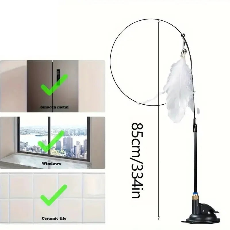 Cat Teaser Wand with Suction Cup