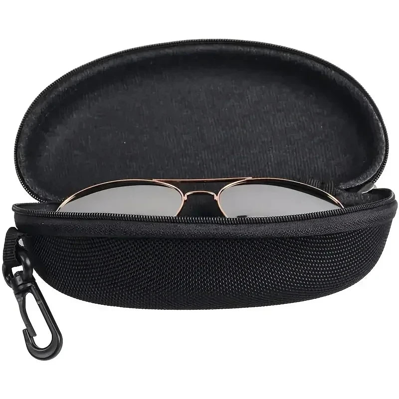 Portable Zipper Sunglasses Protector Box Eye Glasses Case Box Travel Pack Glasses Case Accessories with Hook