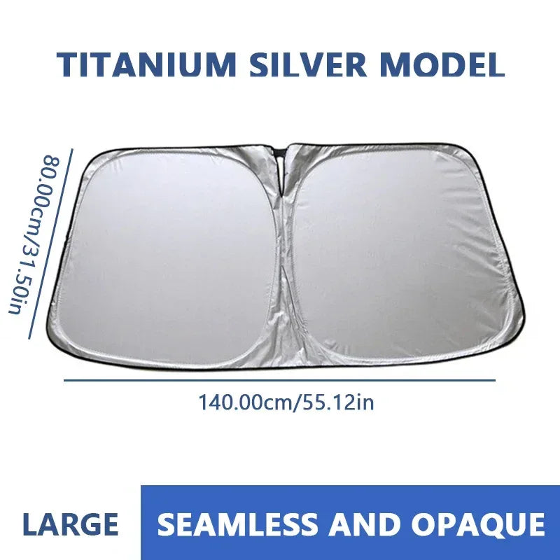 SEAMETAL Car Windshield Sun Shade Cover Foldable Front Window Sun Visor Blocks UV Refletive Car Parasol Sunshade Protector Cover - Urbizia