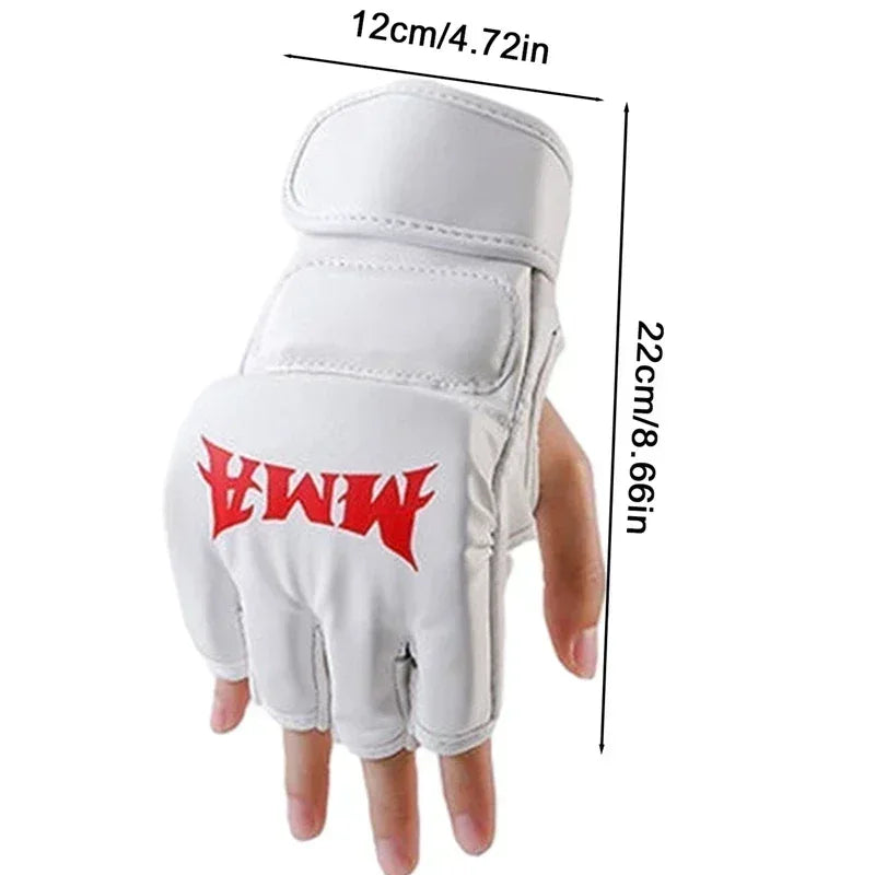 Professional Boxing Training Gloves Half Finger Leather Cushion for Adult Sanda Boxing UFC Training Sandbag Knuckles - Urbizia