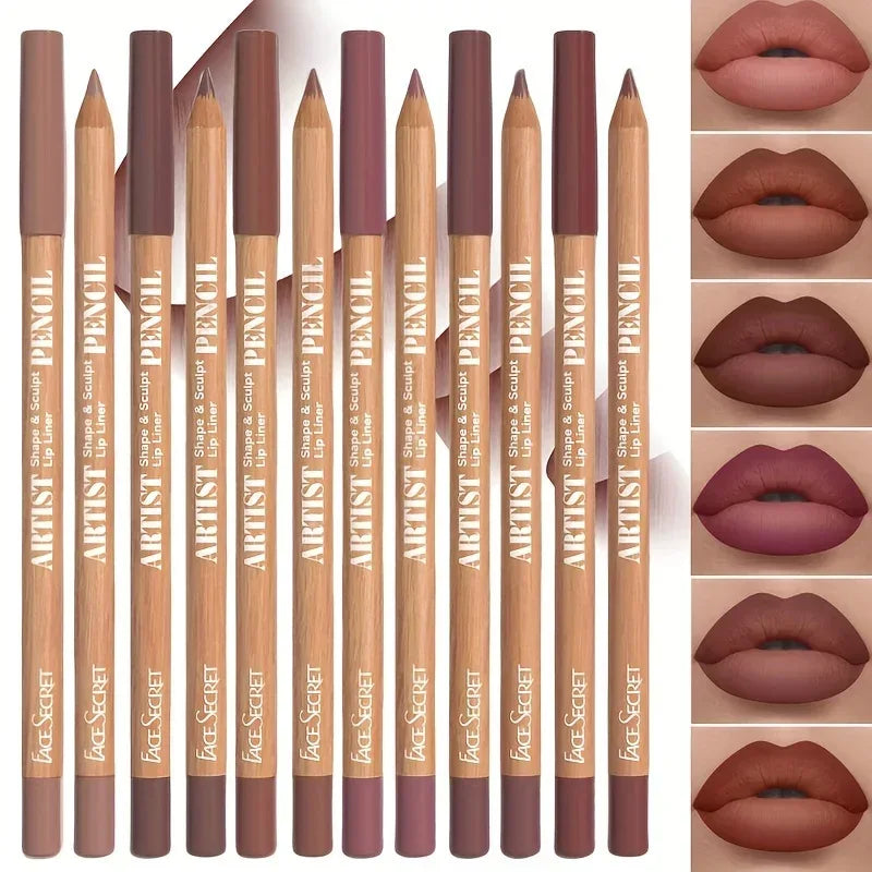 6-Piece Velvet Matte Lip Liner Set – Long-Lasting Shades - Urbizia