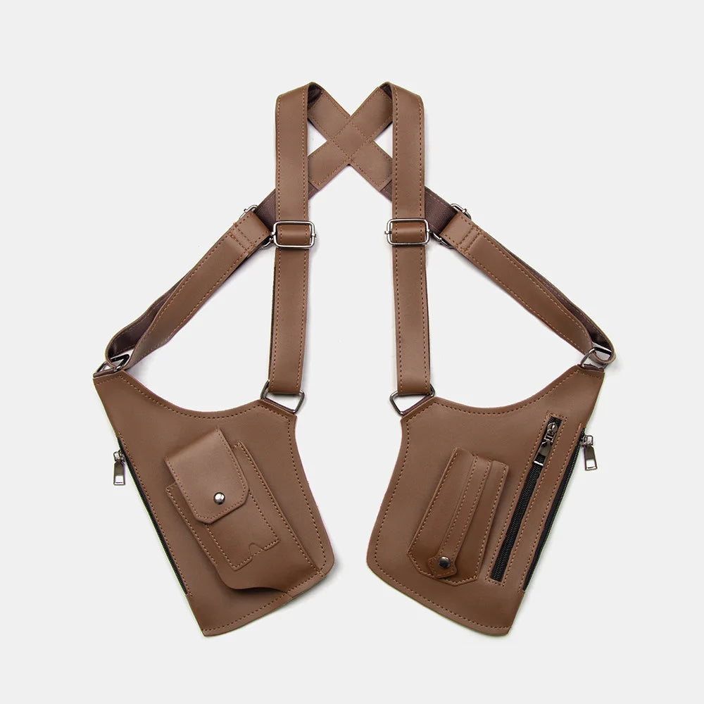 Men'S Retro Strap Underarm Bag Multifunctional Outdoor Backpack Cycling Hiking Phone Bag Holiday Gift for Boyfriend Father
