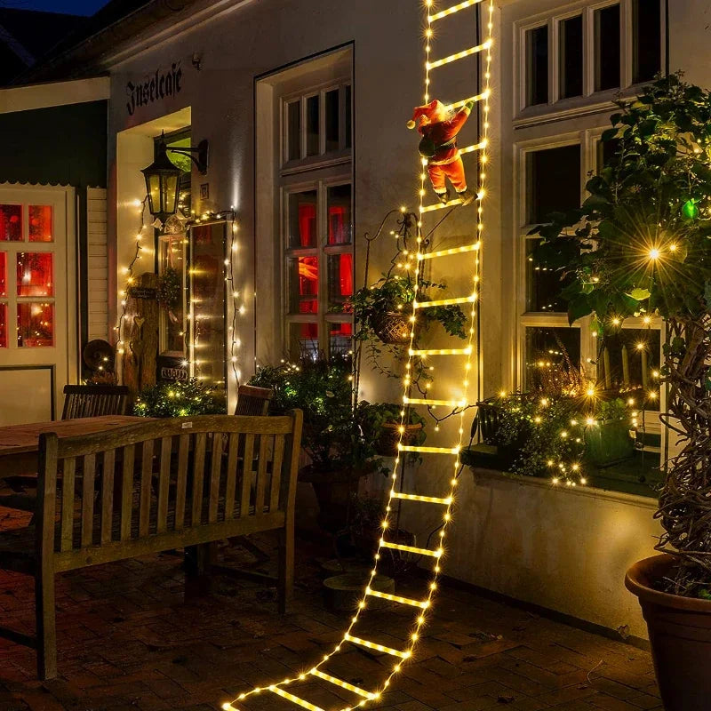 Santa Claus Climbing Ladder LED String Lights