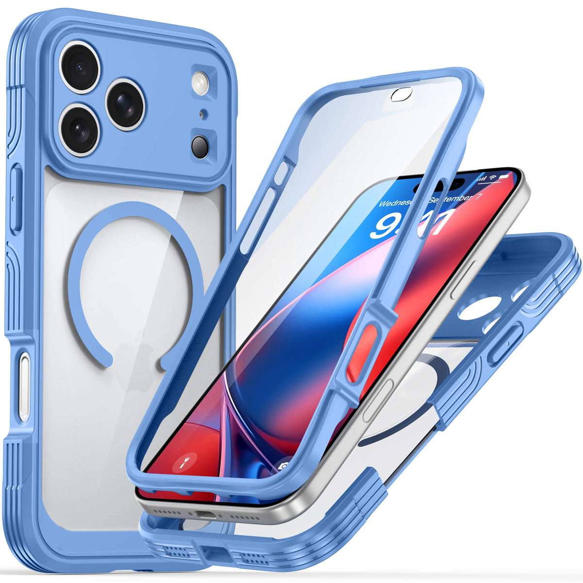 360° Fully Protected Double-sided Transparent Magnetic Case For iPhone 18 Pro Max 18Pro For MagSafe Wireless Charging Back Cover