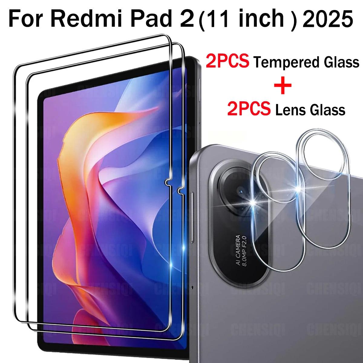 Screen Protector for Redmi Pad 2 (11 inch) 2025 Tablet Tempered Glass Film Rear Camera Protector Anti-fall/Anti-scratch 11 inch