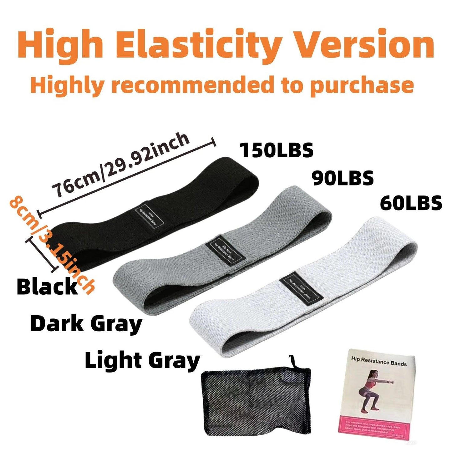Basic Fabric Resistance Hip Booty Bands Glute Thigh Elastic Workout Bands Squat Circle Stretch Fitness Strips Loops Yoga Gym