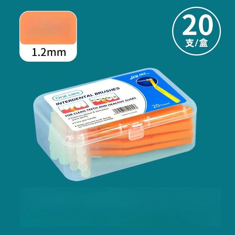 20Count for Cleaning Interdental Brush Cleaners Dental Tooth Flossing Head Oral Hygiene Angle with Portable Case Easy Use