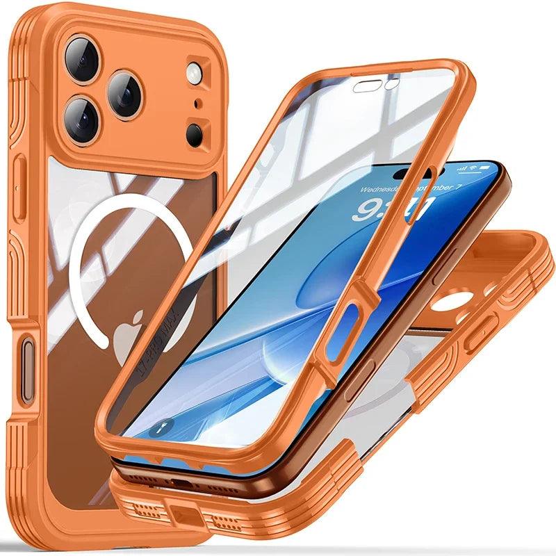 For MagSafe Wireless Charging 360° Fully Protected Double-sided Transparent Magnetic Case For iPhone 17 Pro Max&Air Back Cover